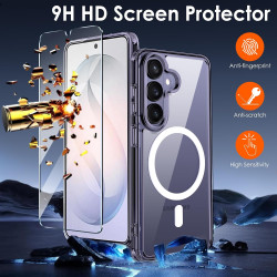 ivoler Coque Magnétique pour Samsung Galaxy S26+ 5G/ S26 Plus 5G avec 2 Pièces Verre Trempé, Compatible avec MagSafe, [Anti-Jaun