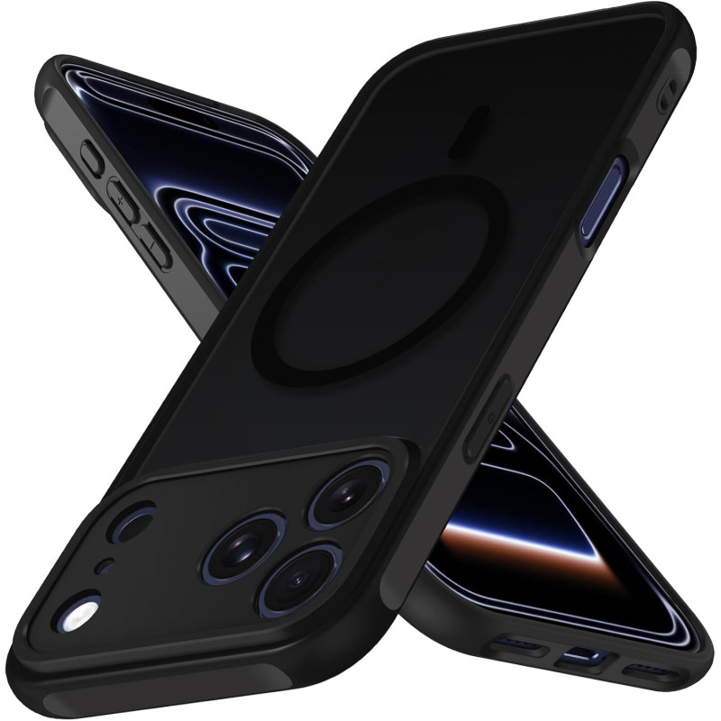 ivoler Coque Magnétique pour iPhone 17 Pro Max, Compatible avec MagSafe, [Protection Antichoc Militaire] Translucide Mat Arrière