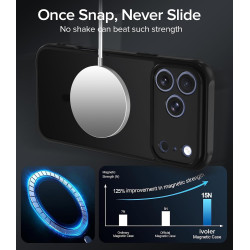 ivoler Coque Magnétique pour iPhone 17 Pro Max, Compatible avec MagSafe, [Protection Antichoc Militaire] Translucide Mat Arrière