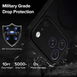 ivoler Coque Magnétique pour iPhone 17 Pro Max, Compatible avec MagSafe, [Protection Antichoc Militaire] Translucide Mat Arrière