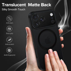 ivoler Coque Magnétique pour iPhone 17 Pro Max, Compatible avec MagSafe, [Protection Antichoc Militaire] Translucide Mat Arrière