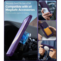 ivoler Coque Magnétique pour Samsung Galaxy S25 FE 5G, Compatible avec MagSafe, Translucide Mat Arrière Étui de Protection en Si