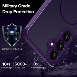 ivoler Coque Magnétique pour Samsung Galaxy S25 FE 5G, Compatible avec MagSafe, Translucide Mat Arrière Étui de Protection en Si