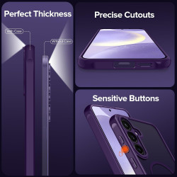 ivoler Coque Magnétique pour Samsung Galaxy S25 FE 5G, Compatible avec MagSafe, Translucide Mat Arrière Étui de Protection en Si