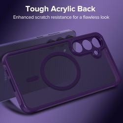 ivoler Coque Magnétique pour Samsung Galaxy S25 FE 5G, Compatible avec MagSafe, Translucide Mat Arrière Étui de Protection en Si