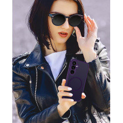 ivoler Coque Magnétique pour Samsung Galaxy S25 FE 5G, Compatible avec MagSafe, Translucide Mat Arrière Étui de Protection en Si