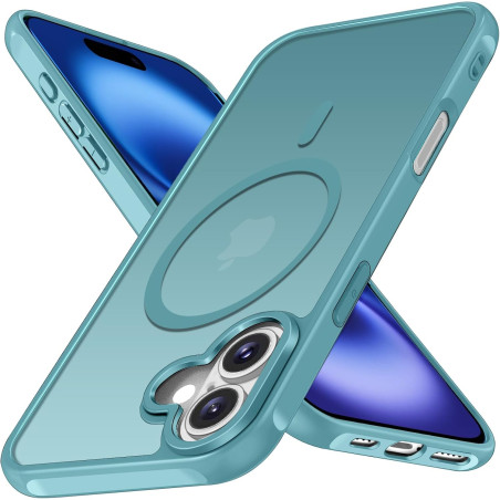 ivoler Coque Magnétique pour iPhone 16 Plus, Compatible avec MagSafe, [Protection Antichoc Militaire] Translucide Mat Arrière Ét