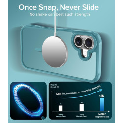 ivoler Coque Magnétique pour iPhone 16 Plus, Compatible avec MagSafe, [Protection Antichoc Militaire] Translucide Mat Arrière Ét