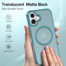 ivoler Coque Magnétique pour iPhone 16 Plus, Compatible avec MagSafe, [Protection Antichoc Militaire] Translucide Mat Arrière Ét