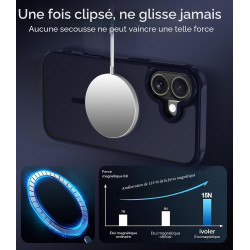 ivoler Coque Magnétique pour iPhone 16 Plus, Compatible avec MagSafe, [Protection Antichoc Militaire] Translucide Mat Arrière Ét