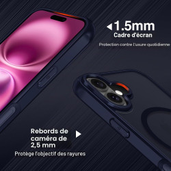ivoler Coque Magnétique pour iPhone 16 Plus, Compatible avec MagSafe, [Protection Antichoc Militaire] Translucide Mat Arrière Ét