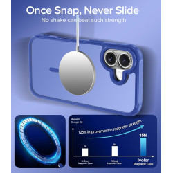 ivoler Coque Magnétique pour iPhone 16 Plus, Compatible avec MagSafe, [Protection Antichoc Militaire] Translucide Mat Arrière Ét