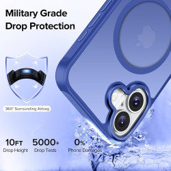 ivoler Coque Magnétique pour iPhone 16 Plus, Compatible avec MagSafe, [Protection Antichoc Militaire] Translucide Mat Arrière Ét