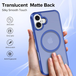 ivoler Coque Magnétique pour iPhone 16 Plus, Compatible avec MagSafe, [Protection Antichoc Militaire] Translucide Mat Arrière Ét