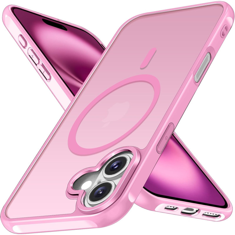 ivoler Coque Magnétique pour iPhone 16 Plus, Compatible avec MagSafe, [Protection Antichoc Militaire] Translucide Mat Arrière Ét