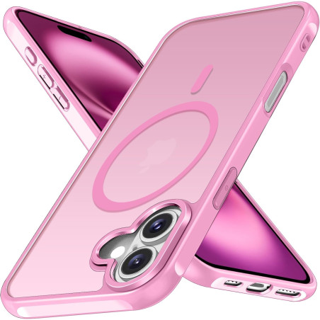 ivoler Coque Magnétique pour iPhone 16 Plus, Compatible avec MagSafe, [Protection Antichoc Militaire] Translucide Mat Arrière Ét