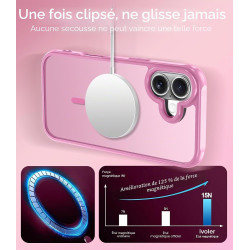 ivoler Coque Magnétique pour iPhone 16 Plus, Compatible avec MagSafe, [Protection Antichoc Militaire] Translucide Mat Arrière Ét