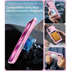 ivoler Coque Magnétique pour iPhone 16 Plus, Compatible avec MagSafe, [Protection Antichoc Militaire] Translucide Mat Arrière Ét
