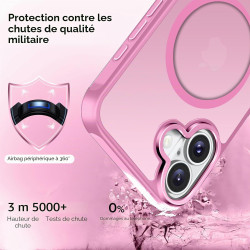 ivoler Coque Magnétique pour iPhone 16 Plus, Compatible avec MagSafe, [Protection Antichoc Militaire] Translucide Mat Arrière Ét