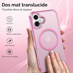 ivoler Coque Magnétique pour iPhone 16 Plus, Compatible avec MagSafe, [Protection Antichoc Militaire] Translucide Mat Arrière Ét