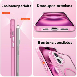 ivoler Coque Magnétique pour iPhone 16 Plus, Compatible avec MagSafe, [Protection Antichoc Militaire] Translucide Mat Arrière Ét
