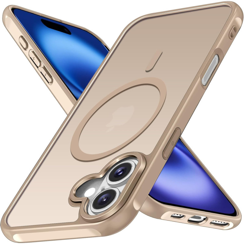 ivoler Coque Magnétique pour iPhone 16 Plus, Compatible avec MagSafe, [Protection Antichoc Militaire] Translucide Mat Arrière Ét