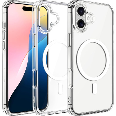 ivoler Coque Magnétique pour iPhone 16 Plus, Compatible avec MagSafe, [Anti-Jaunissement] [Protection Antichoc Militaire] HD Cla