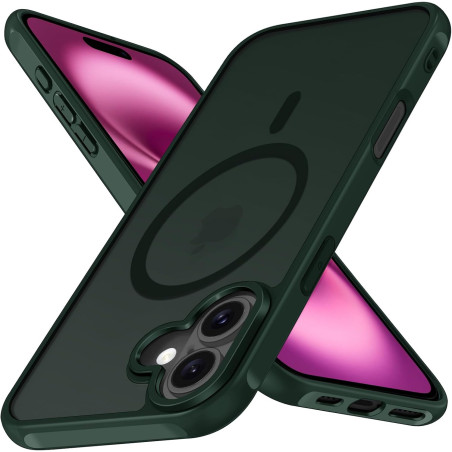 ivoler Coque Magnétique pour iPhone 16 Plus, Compatible avec MagSafe, [Protection Antichoc Militaire] Translucide Mat Arrière Ét