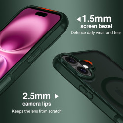 ivoler Coque Magnétique pour iPhone 16 Plus, Compatible avec MagSafe, [Protection Antichoc Militaire] Translucide Mat Arrière Ét