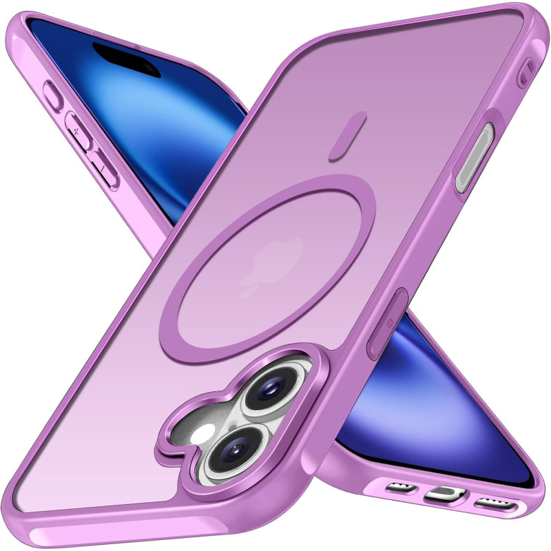 ivoler Coque Magnétique pour iPhone 16 Plus, Compatible avec MagSafe, [Protection Antichoc Militaire] Translucide Mat Arrière Ét