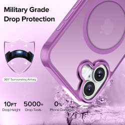 ivoler Coque Magnétique pour iPhone 16 Plus, Compatible avec MagSafe, [Protection Antichoc Militaire] Translucide Mat Arrière Ét