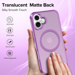 ivoler Coque Magnétique pour iPhone 16 Plus, Compatible avec MagSafe, [Protection Antichoc Militaire] Translucide Mat Arrière Ét