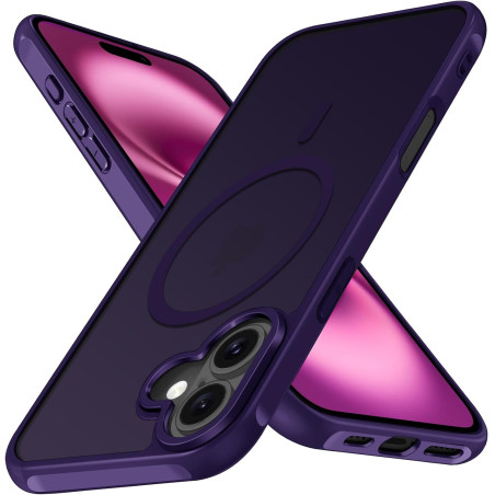 ivoler Coque Magnétique pour iPhone 16 Plus, Compatible avec MagSafe, [Protection Antichoc Militaire] Translucide Mat Arrière Ét