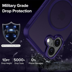 ivoler Coque Magnétique pour iPhone 16 Plus, Compatible avec MagSafe, [Protection Antichoc Militaire] Translucide Mat Arrière Ét
