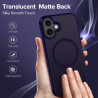 ivoler Coque Magnétique pour iPhone 16 Plus, Compatible avec MagSafe, [Protection Antichoc Militaire] Translucide Mat Arrière Ét