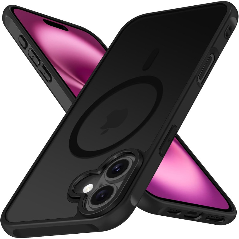 ivoler Coque Magnétique pour iPhone 16 Plus, Compatible avec MagSafe, [Protection Antichoc Militaire] Translucide Mat Arrière Ét