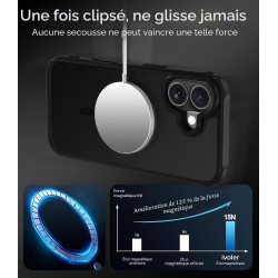 ivoler Coque Magnétique pour iPhone 16 Plus, Compatible avec MagSafe, [Protection Antichoc Militaire] Translucide Mat Arrière Ét