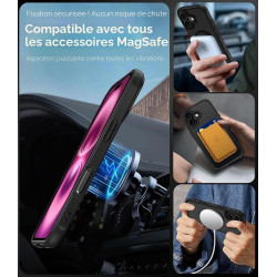 ivoler Coque Magnétique pour iPhone 16 Plus, Compatible avec MagSafe, [Protection Antichoc Militaire] Translucide Mat Arrière Ét