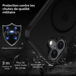 ivoler Coque Magnétique pour iPhone 16 Plus, Compatible avec MagSafe, [Protection Antichoc Militaire] Translucide Mat Arrière Ét