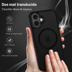 ivoler Coque Magnétique pour iPhone 16 Plus, Compatible avec MagSafe, [Protection Antichoc Militaire] Translucide Mat Arrière Ét
