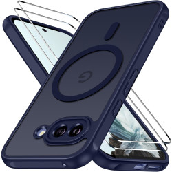ivoler Coque Magnétique pour Google Pixel 9a, Compatible avec MagSafe, Translucide Mat Arrière Étui de Protection en Silicone Li