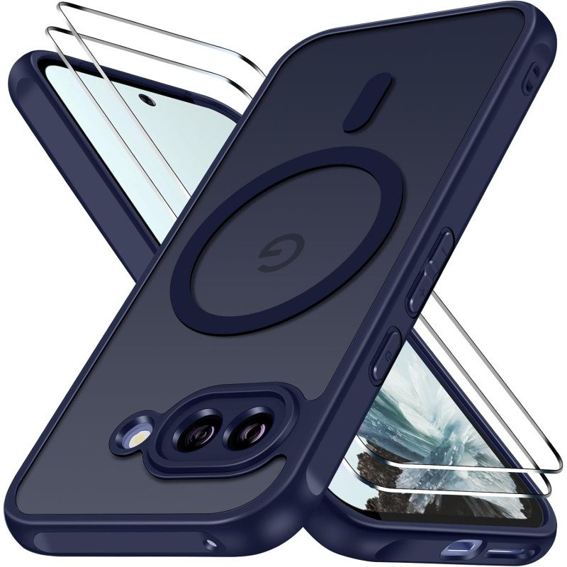 ivoler Coque Magnétique pour Google Pixel 9a, Compatible avec MagSafe, Translucide Mat Arrière Étui de Protection en Silicone Li