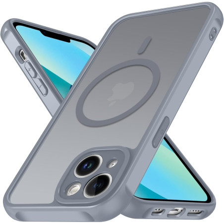 ivoler Coque Magnétique pour iPhone 13 6.1 Pouces, Compatible avec MagSafe, [Protection Antichoc Militaire] Translucide Mat Arri