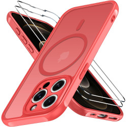 ivoler Coque Magnétique pour iPhone 12 Pro Max, Compatible avec Magsafe, 2 Pièces Verre Trempé - Étui Antichoc avec Protection M