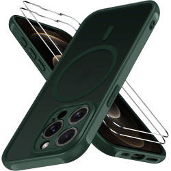 ivoler Coque Magnétique pour iPhone 12 Pro Max, Compatible avec Magsafe, 2 Pièces Verre Trempé - Étui Antichoc avec Protection M