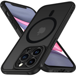 ivoler Coque Magnétique pour iPhone 11 Pro Max 6.5 Pouces, Compatible avec MagSafe, Translucide Mat Arrière Étui de Protection e