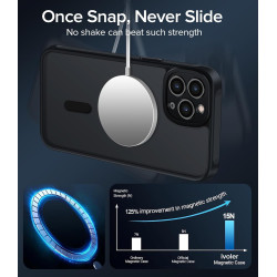 ivoler Coque Magnétique pour iPhone 11 Pro Max 6.5 Pouces, Compatible avec MagSafe, Translucide Mat Arrière Étui de Protection e