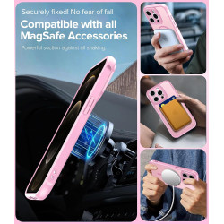 ivoler Coque Magnétique pour iPhone 12 Pro Max, Compatible avec Magsafe, 2 Pièces Verre Trempé - Étui Antichoc avec Protection M