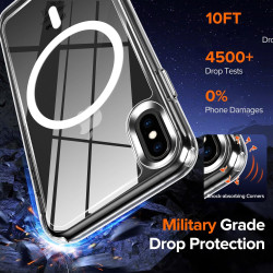 ivoler Coque Magnétique pour iPhone XS et iPhone X, Compatible avec MagSafe, [Anti-Jaunissement] [Protection Antichoc Militaire]