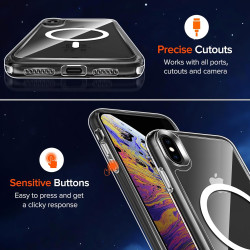 ivoler Coque Magnétique pour iPhone XS et iPhone X, Compatible avec MagSafe, [Anti-Jaunissement] [Protection Antichoc Militaire]